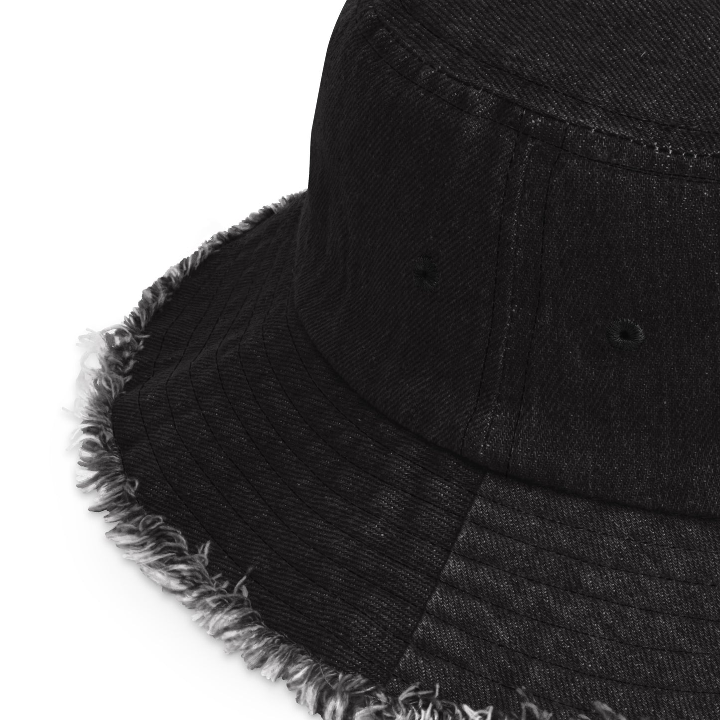 Respect My Narrative Distressed Denim Bucket Hat
