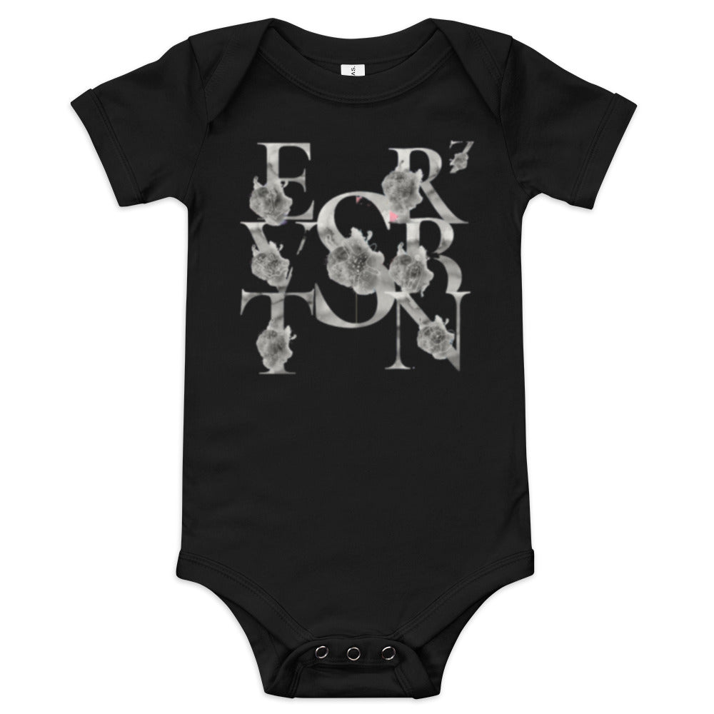 Baby Black and Platinum Short Sleeve One Piece