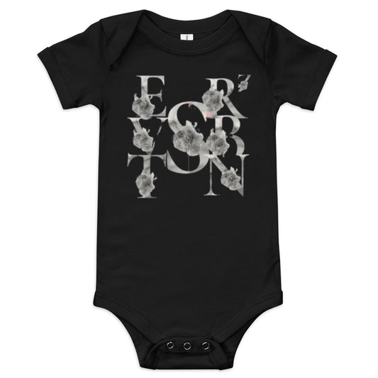 Baby Black and Platinum Short Sleeve One Piece